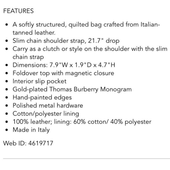 Burberry White Quilted Lola crossbody Bag/Clutch - Picture 5 of 9